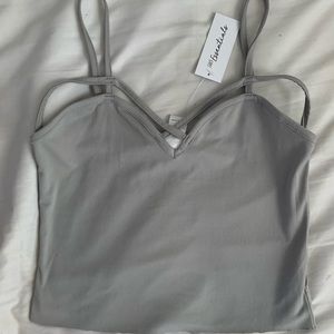 Cropped Grey Tank Top